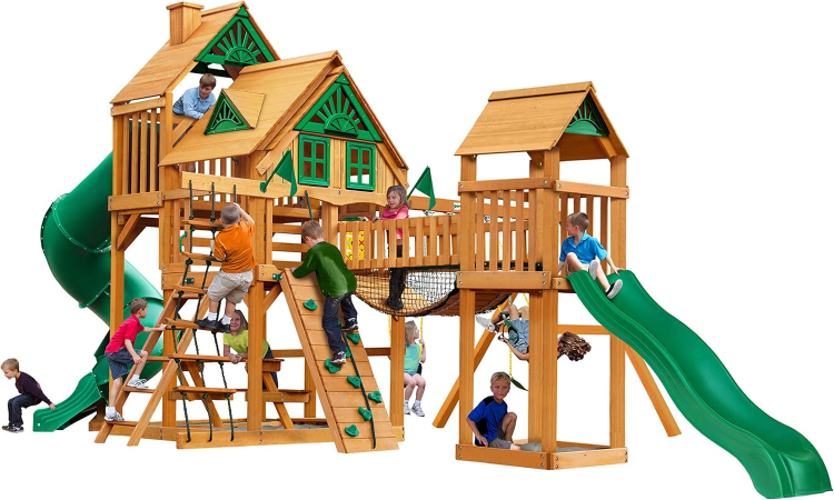 Gorilla Playsets 01-1037-AP Treasure Trove Treehouse Wood Swing Set: A Detailed Review